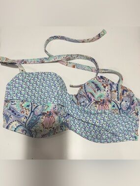 Victoria's Secret Paisley Bikini Top in Turquoise, Pink and Navy